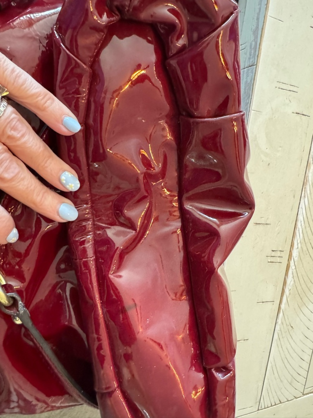 Used Coach Patent Leather Tote — Deep Wine - Picture 5 of 8